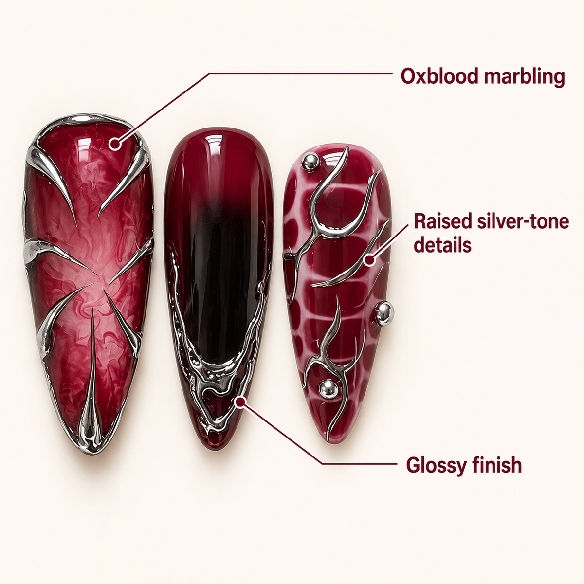 Dark Red Punk Press-On Nails · mproduct-074a624da78b8b4ac0e5