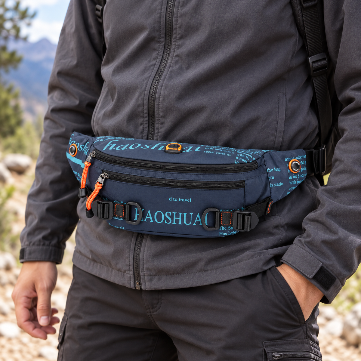 Outdoor Waist Bag with Zipper Pockets · mproduct-0854b7e596587ee8b854