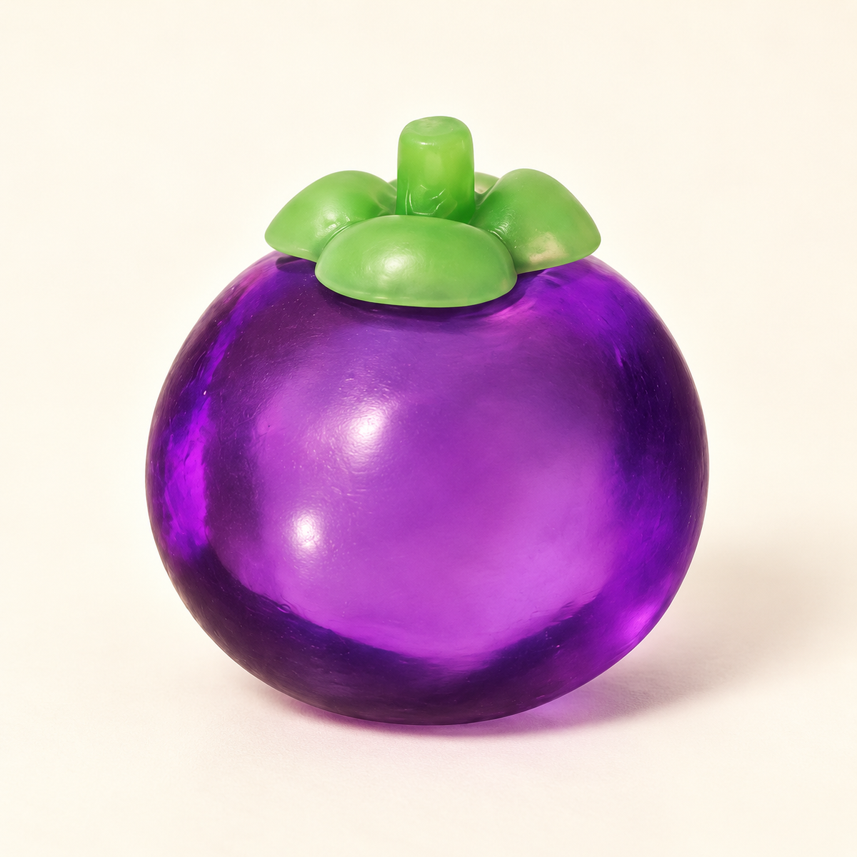 Purple Mangosteen Squishy Toy with a Green Leaf Top · mproduct-099c91d02868ab002803