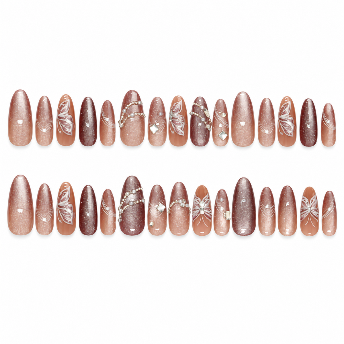 Butterfly Galaxy Cat Eye Crystal Press On Nail Set · mproduct-0cfd627515e4d1dff1c6