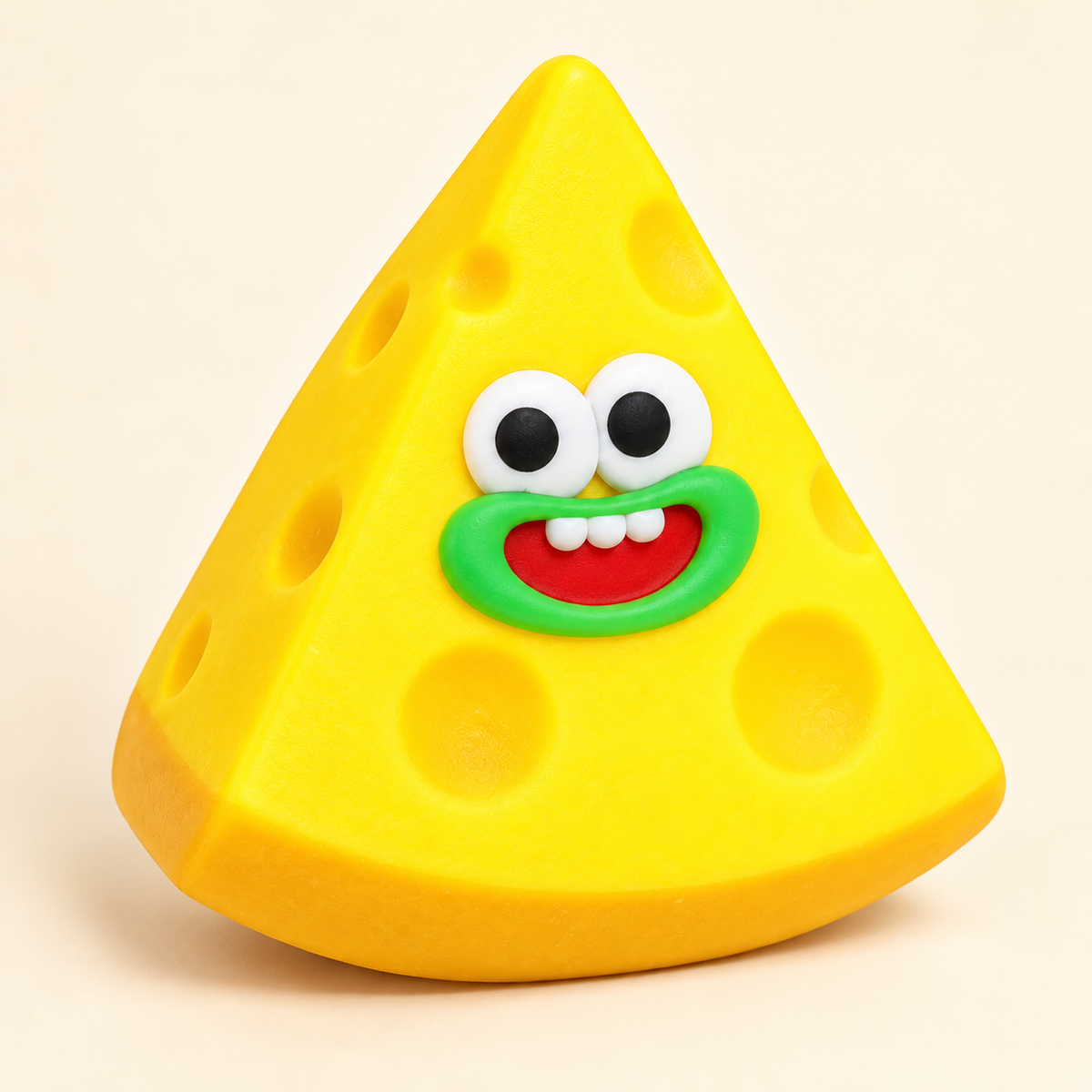 Cheese Wedge Crunchy Squishy Toy with a Yellow Triangle and Funny Face · mproduct-0f1b60d70059389b85c8
