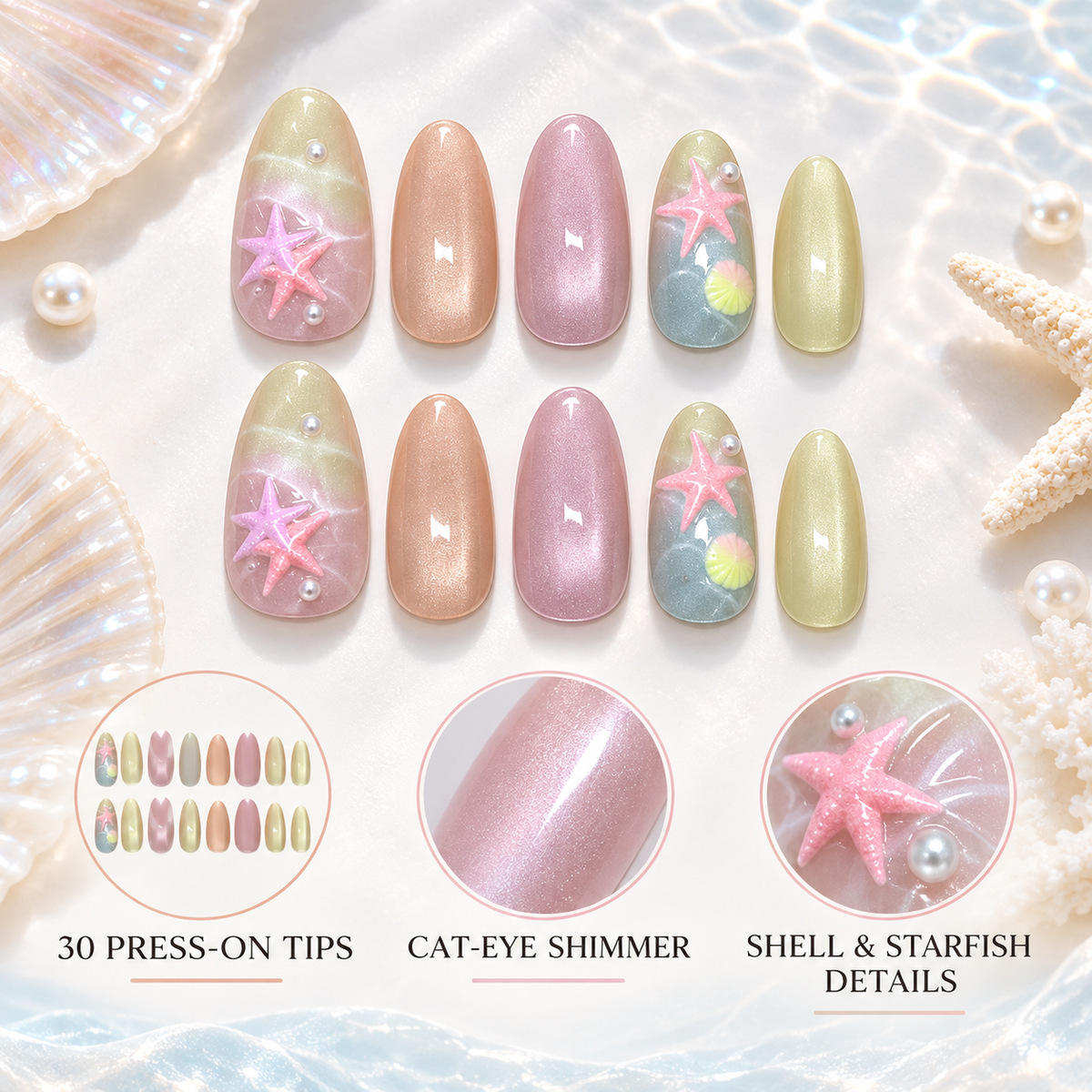 Seaside Pearl Shell Cat Eye Press On Nail Set · mproduct-0f8599506693300b89dc