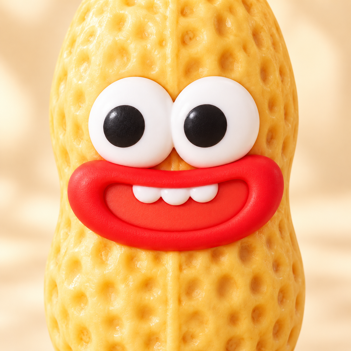 Peanut Crunchy Squishy Toy with a Textured Shell and Funny Face · mproduct-11c23d3f771747040790