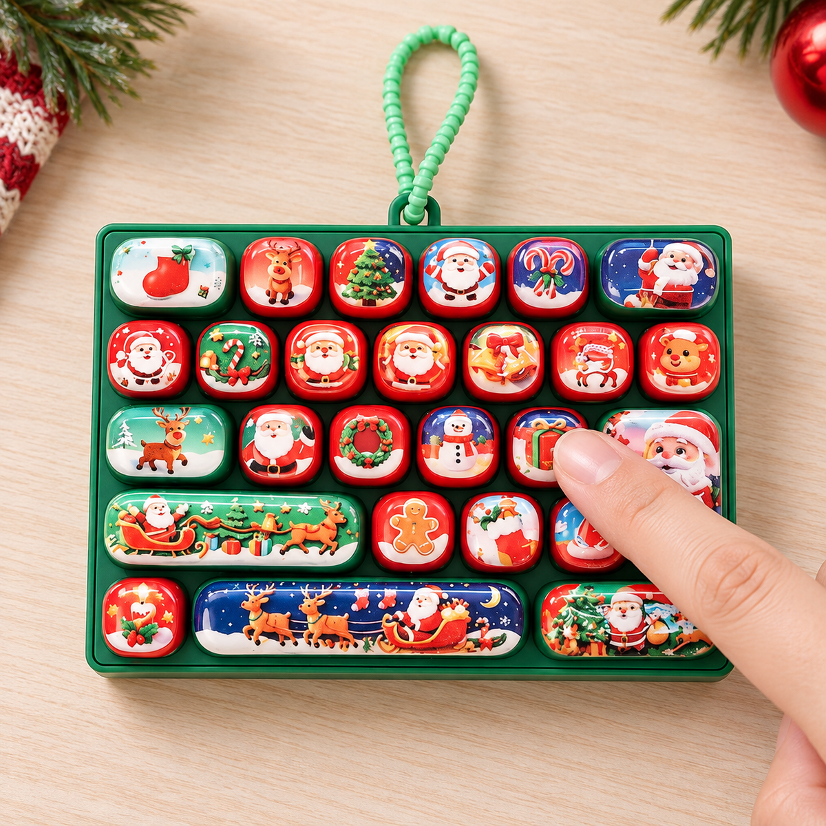 Christmas 26 Key Sensory Keyboard Keychain Red and Green · mproduct-13b29c4c7815484e1422