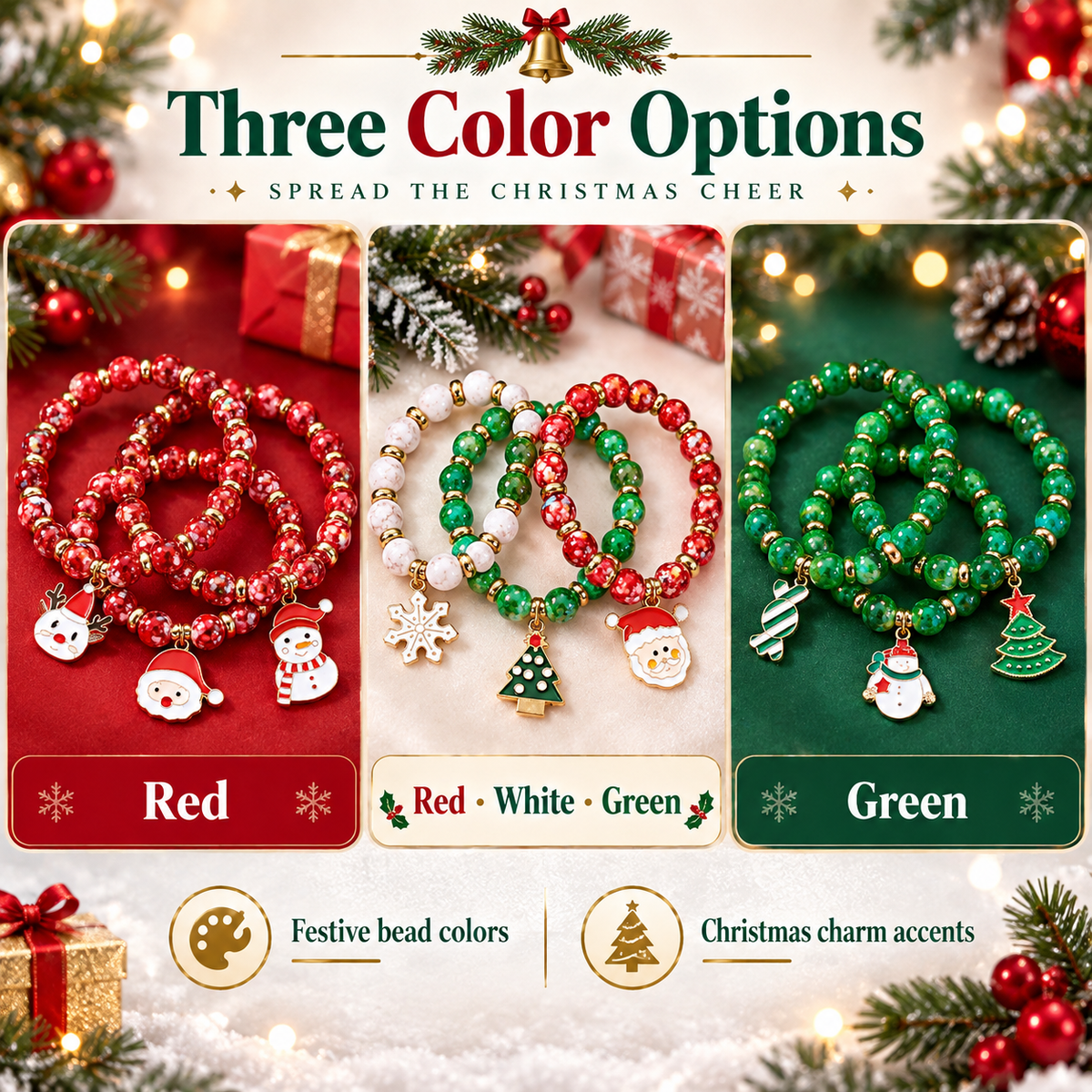 Christmas Beaded Bracelets Three Colors · mproduct-13e106f56d3b7d7cd8b0