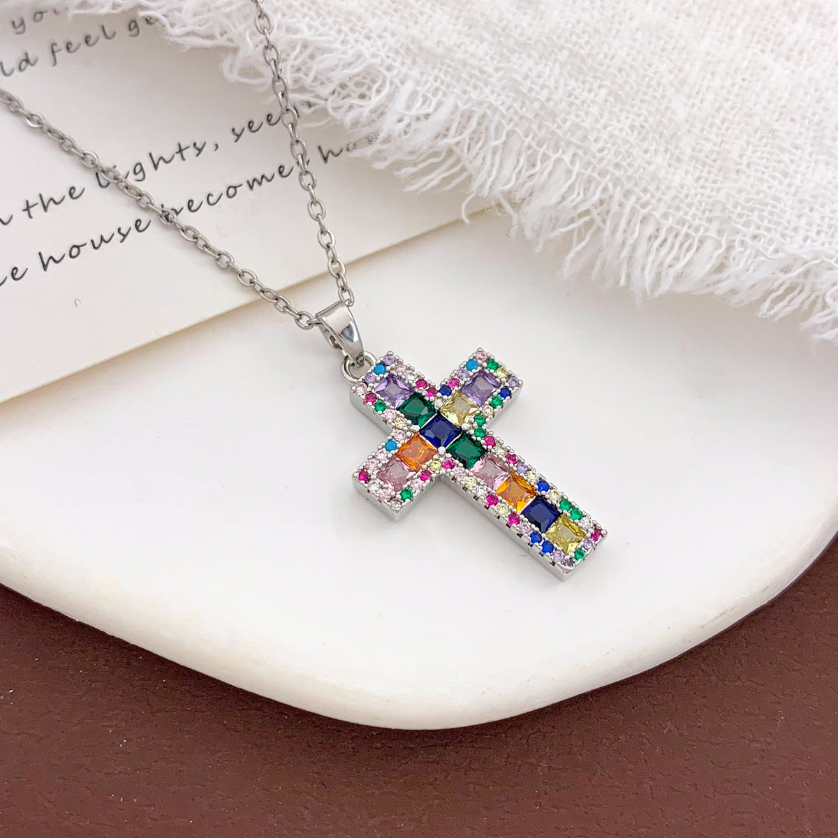 Faceted Stone Cross Necklace · mproduct-1430e62d12d5ab529be0