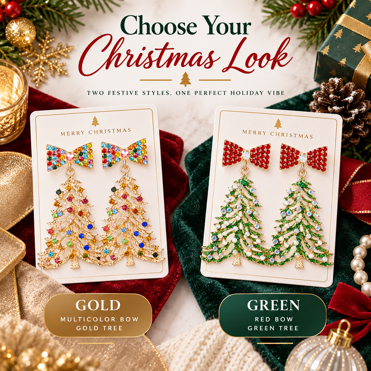 Rhinestone Christmas Tree Earrings Two Colors · mproduct-14a47ecc9292b005419d