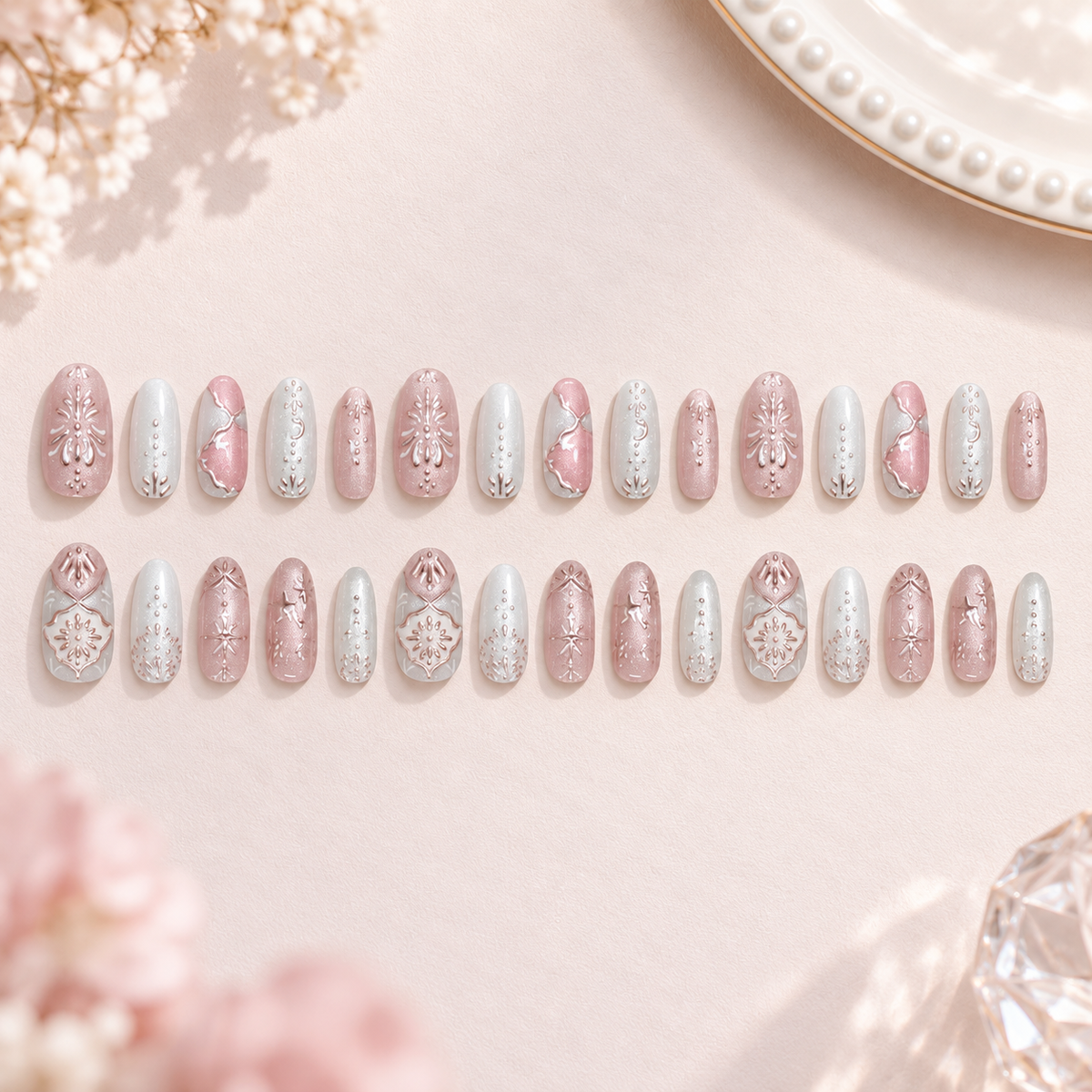 Berry Mirror Fireworks Cat Eye Press On Nail Set · mproduct-151565f0caa6224daf95