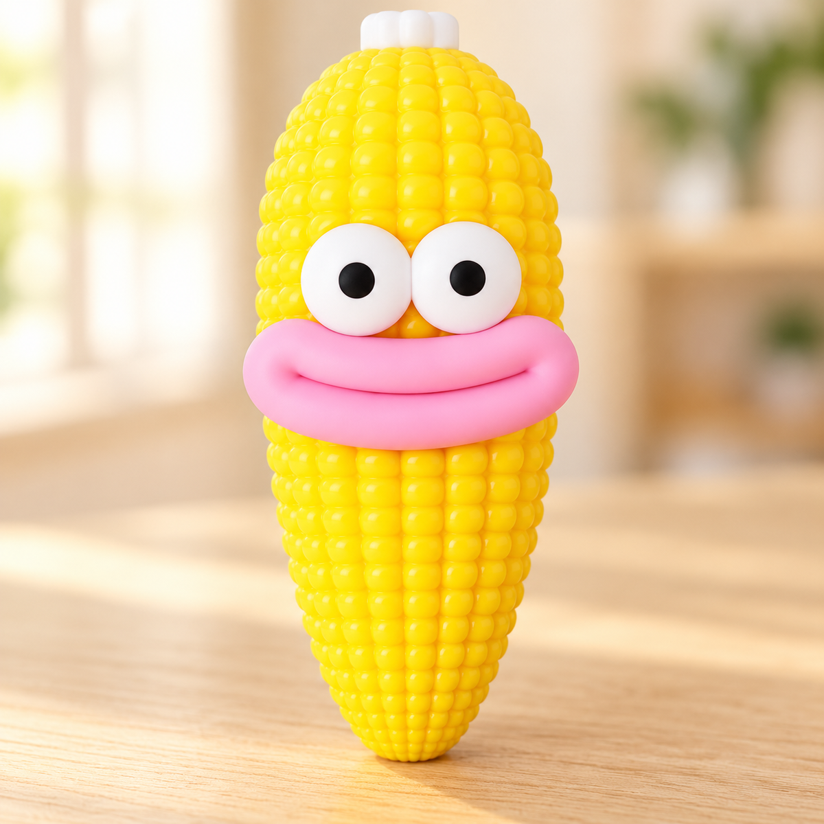 Corn Cob Crunchy Squishy Toy with Yellow Kernels and a Funny Face · mproduct-16a14e0d8d421bb1a368
