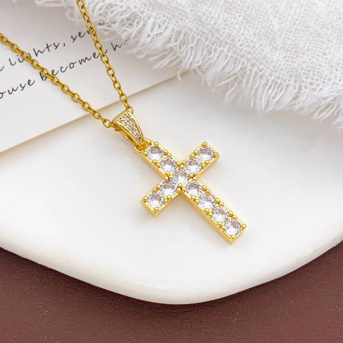 Faceted Stone Cross Necklace · mproduct-177d0b7f3023e5d1563a