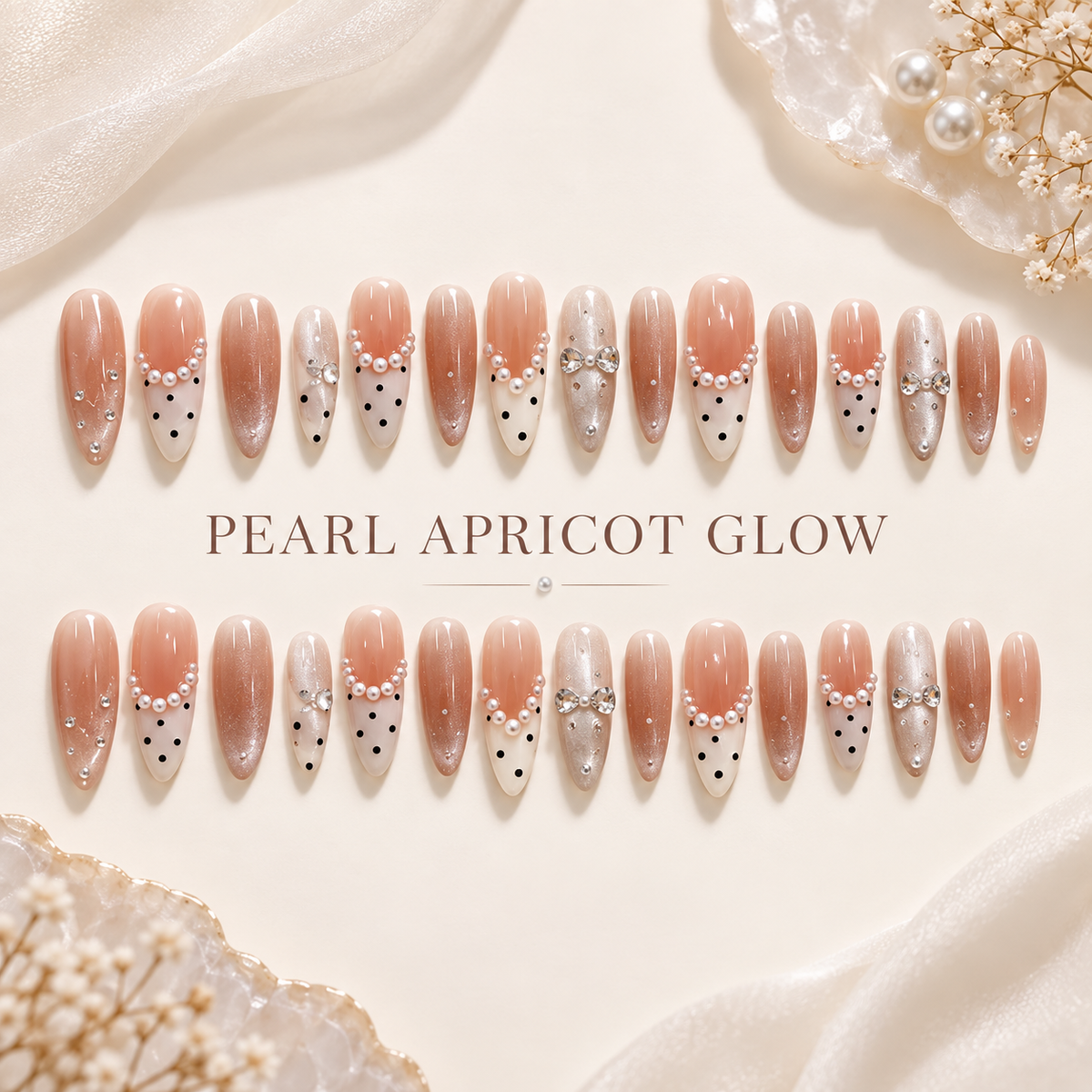 Milky Apricot Pearl Cat Eye Press On Nail Set · mproduct-19dca5ab3a38f7dbbcdc