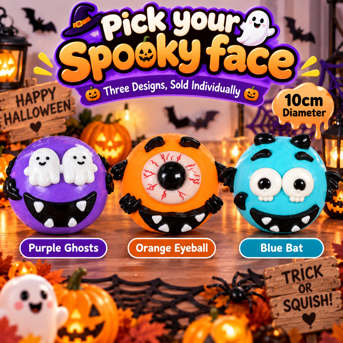 Halloween Face Change Squishy 10 cm Three Colors · mproduct-1c55bd19644d27f6d87f