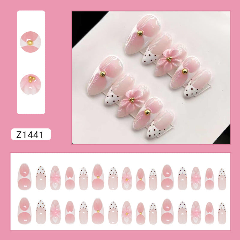 Blush Lily Polka Dot French Press On Nail Set · mproduct-1c79f26f88dbb7e7c055