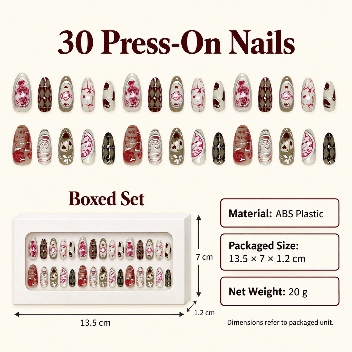 Dream Rose Heart Animal Press On Nails · mproduct-1cbf38fdc213cffa2e2e