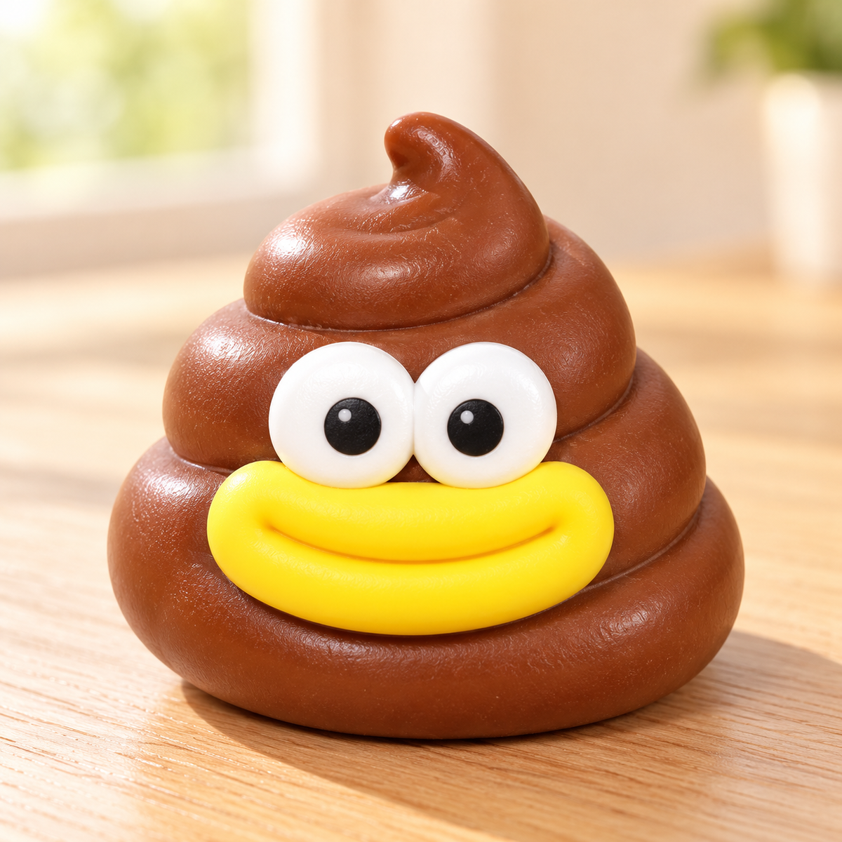 Poop Crunchy Squishy Toy with a Brown Swirl Shape and Funny Face · mproduct-1f158b97600574c694fe
