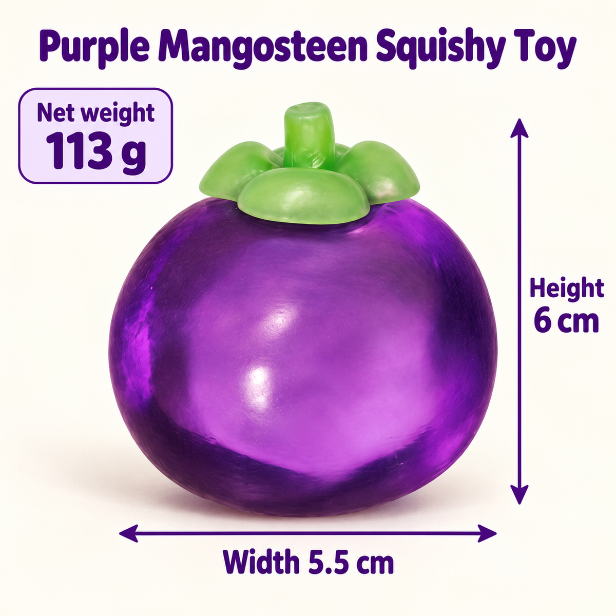 Purple Mangosteen Squishy Toy with a Green Leaf Top · mproduct-1f19d9659412b54eb1d8