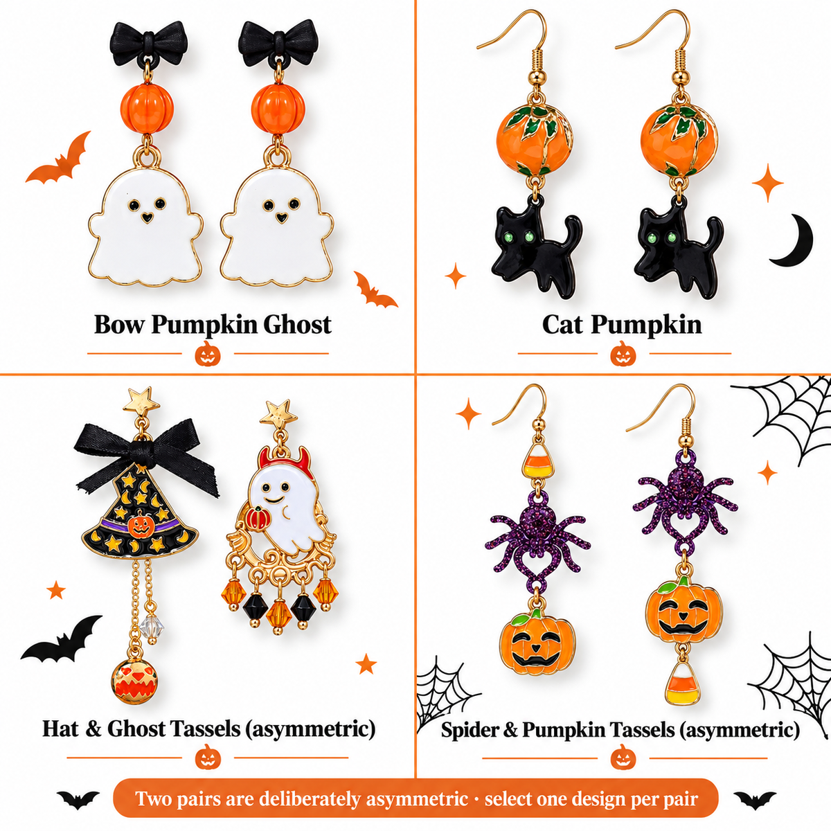 Halloween Ghost Pumpkin Earrings Collection Four Designs · mproduct-23242b96a9a7c91d8fd3