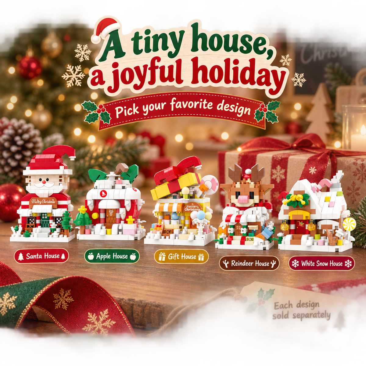 Christmas House Building Block Miniatures Nine Designs · mproduct-2991d67d9adf745f1852