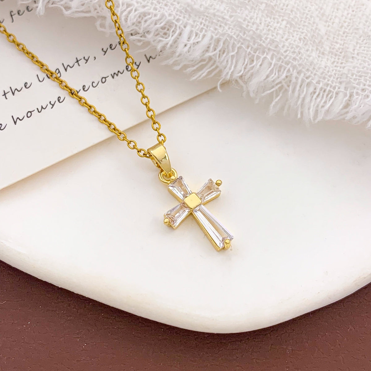 Faceted Stone Cross Necklace · mproduct-29c47380be687562c98e