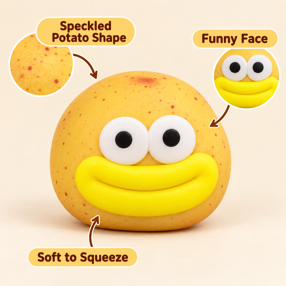 Potato Crunchy Squishy Toy with a Speckled Skin and Funny Face · mproduct-2a95e256d26d71d89b99