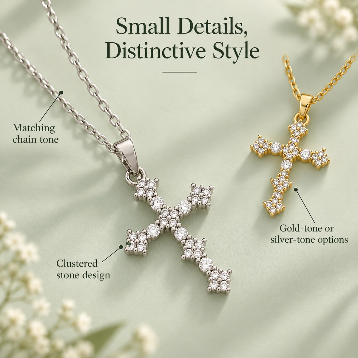 Faceted Stone Cross Necklace · mproduct-2b03acf7fc6b1d3a73be