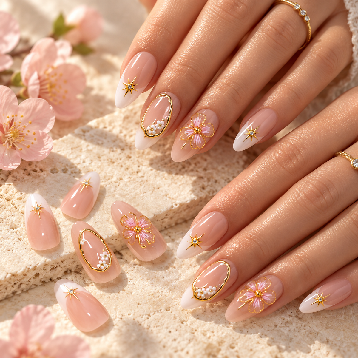 Peach Blossom Crystal French Press On Nail Set · mproduct-2c504c1cd96d70ceeea1