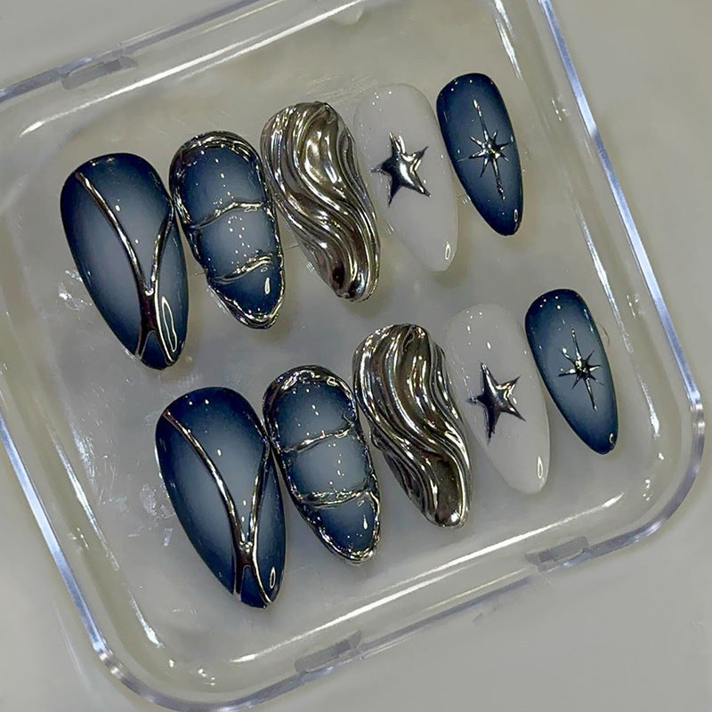 Midnight Silver Starry Wave Press On Nail Set · mproduct-2d3a18c36f52d99e0ba3