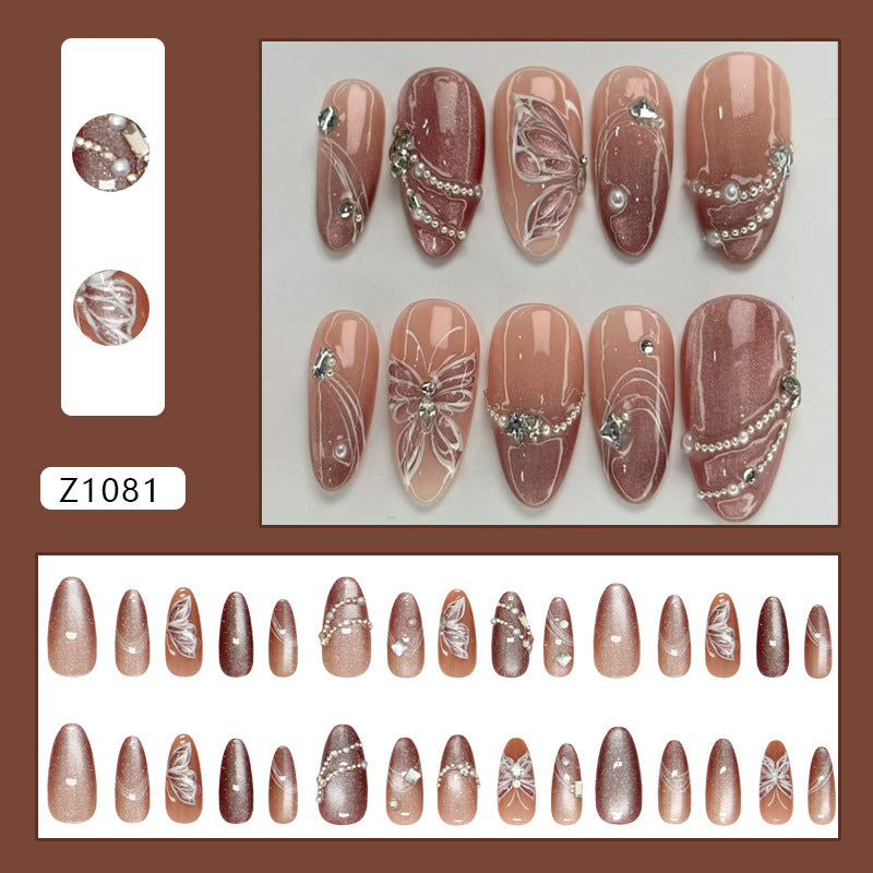 Butterfly Galaxy Cat Eye Crystal Press On Nail Set · mproduct-2dfe62d7f2a984888b96