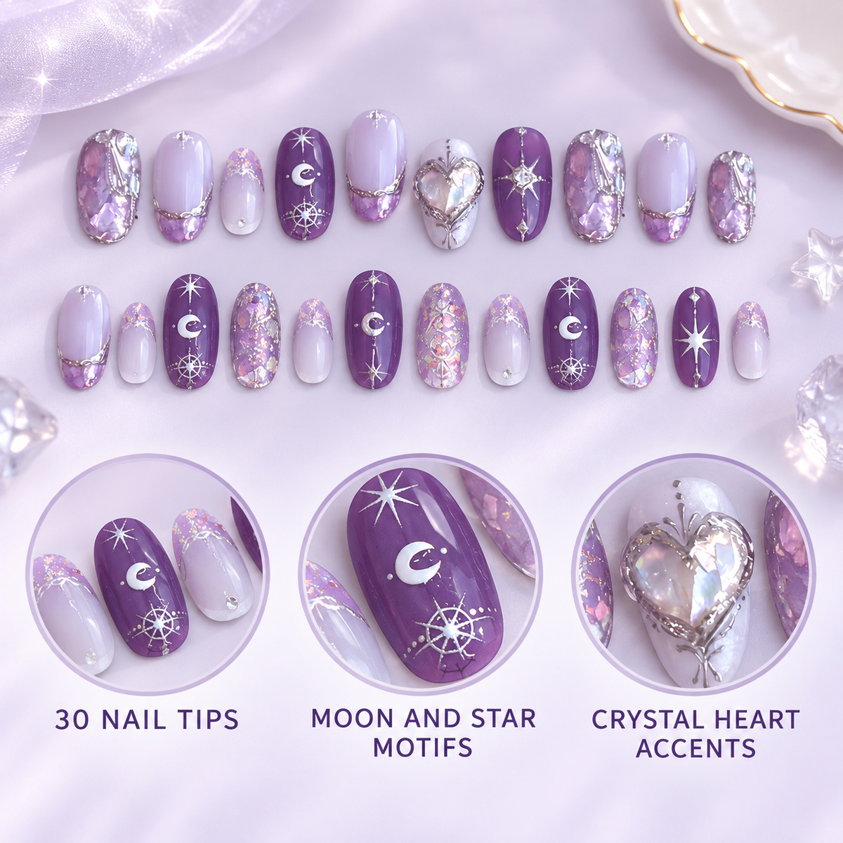 Dreamy Celestial Crystal Heart Press On Nail Set · mproduct-2ff8a2576f905e31ae05