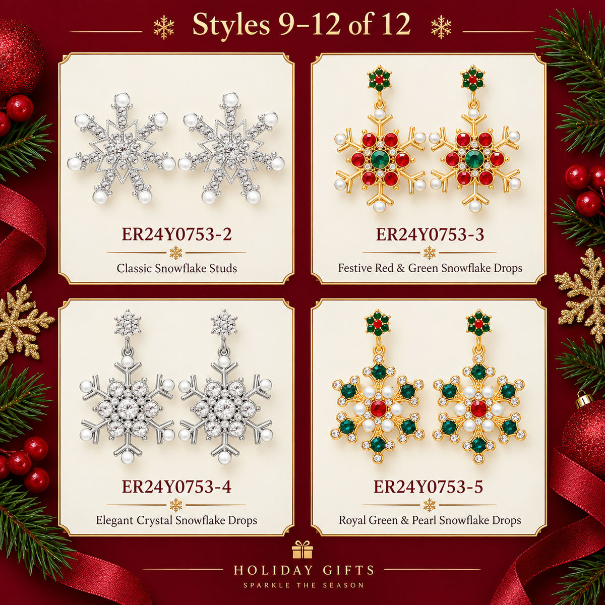 Christmas Rhinestone Earrings Collection Twelve Styles · mproduct-31393f7825951194a639