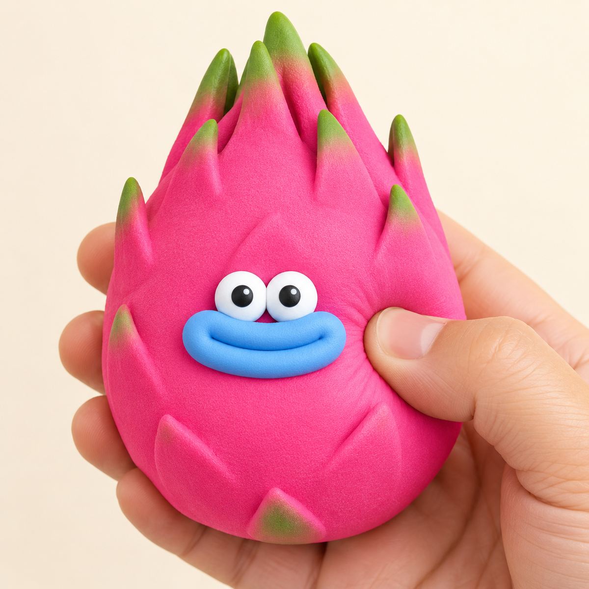 Dragon Fruit Crunchy Squishy Toy with Pink Skin and a Funny Face · mproduct-333e599a1c6c86064d41