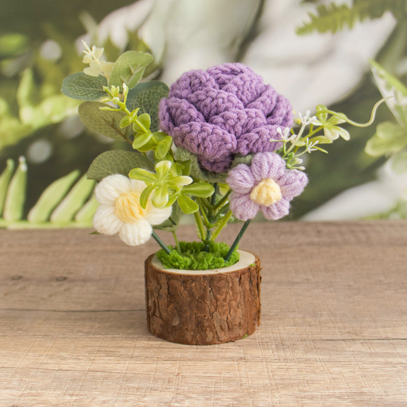 Mini Crochet Flower Wood Pot · mproduct-343bc65188e05d7da73f