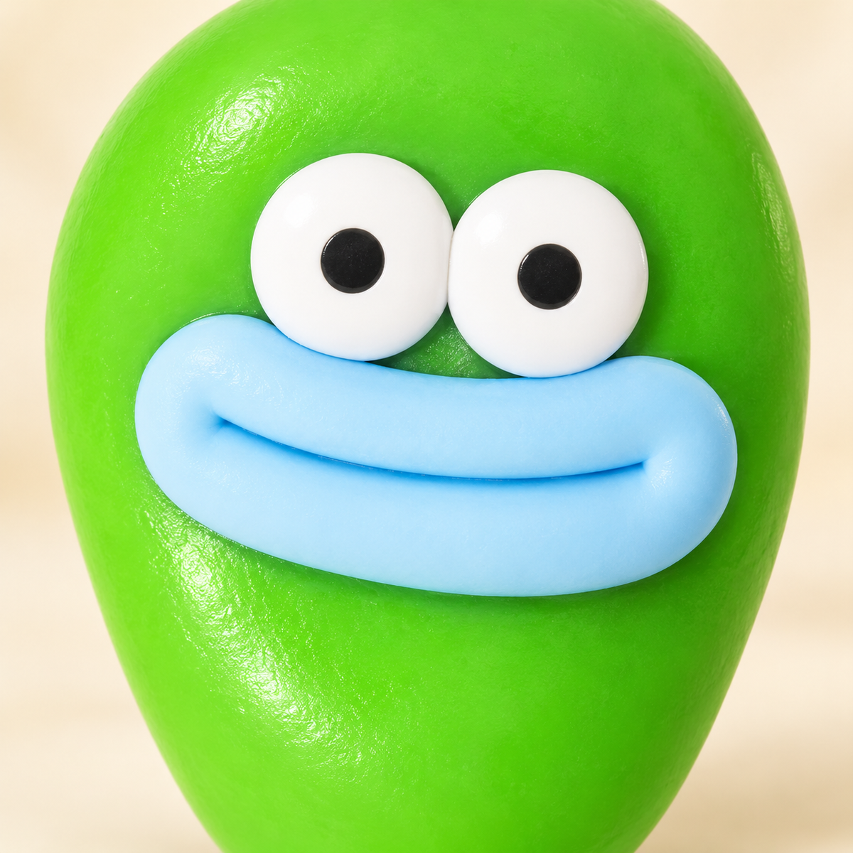 Green Mango Crunchy Squishy Toy with a Rounded Shape and Funny Face · mproduct-34972abbad9cc8f71ded