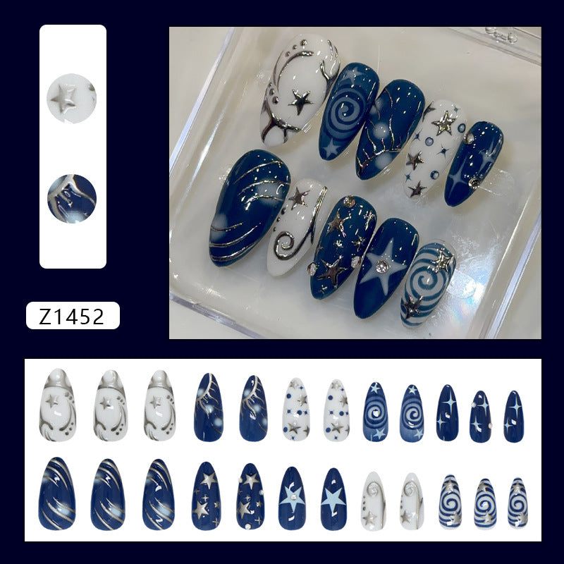 Deep Sea Silver Star Trail Press On Nail Set · mproduct-356dec9cc44a1dd216f4