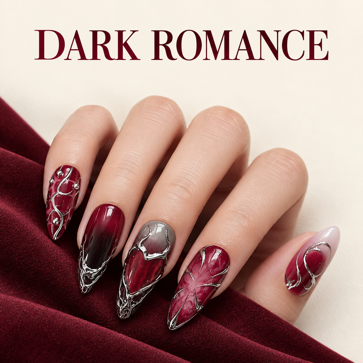 Dark Red Punk Press-On Nails · mproduct-3e1f7665236cca60aeff