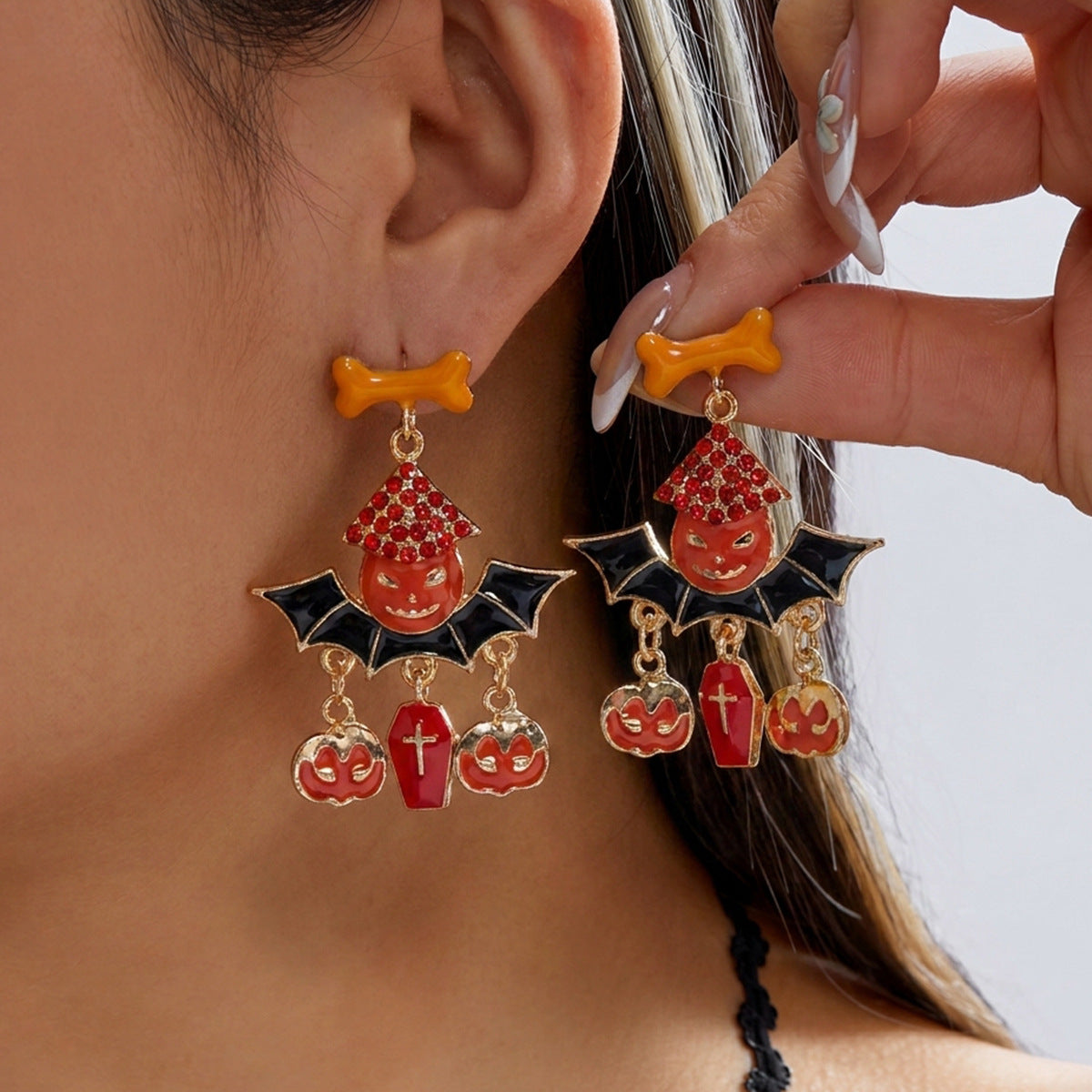 Halloween Pumpkin Ghost Earrings Eight Designs · mproduct-3e5bb8b56fa17fb577fe