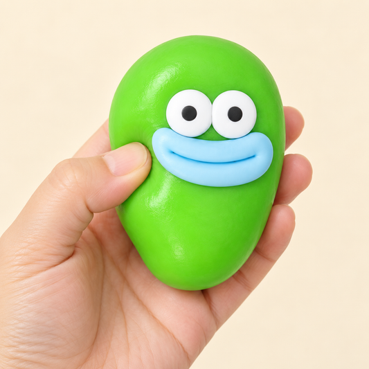 Green Mango Crunchy Squishy Toy with a Rounded Shape and Funny Face · mproduct-41b88805ad7910c1d207