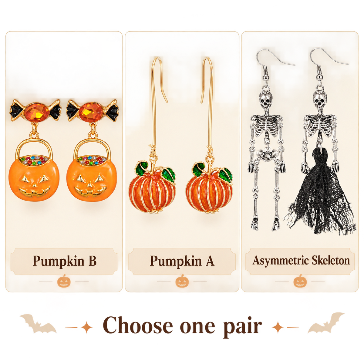 Halloween Pumpkin Skeleton Earrings Collection · mproduct-42269dadfa4496fee0e9