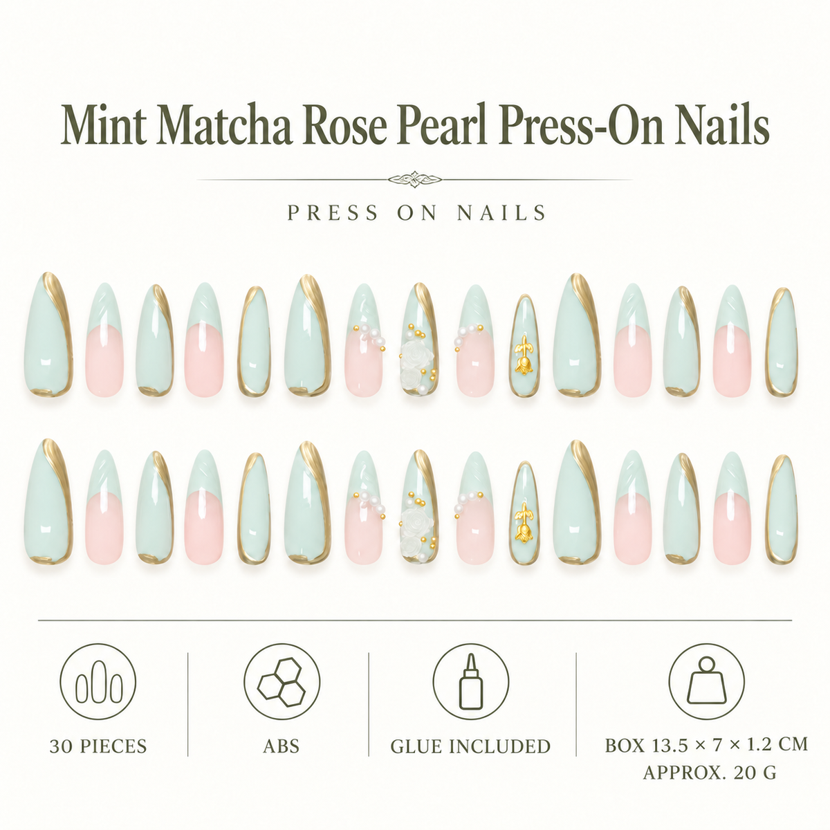 Mint Matcha Rose Pearl Press On Nail Set · mproduct-429bafb1a25c2ad1239e