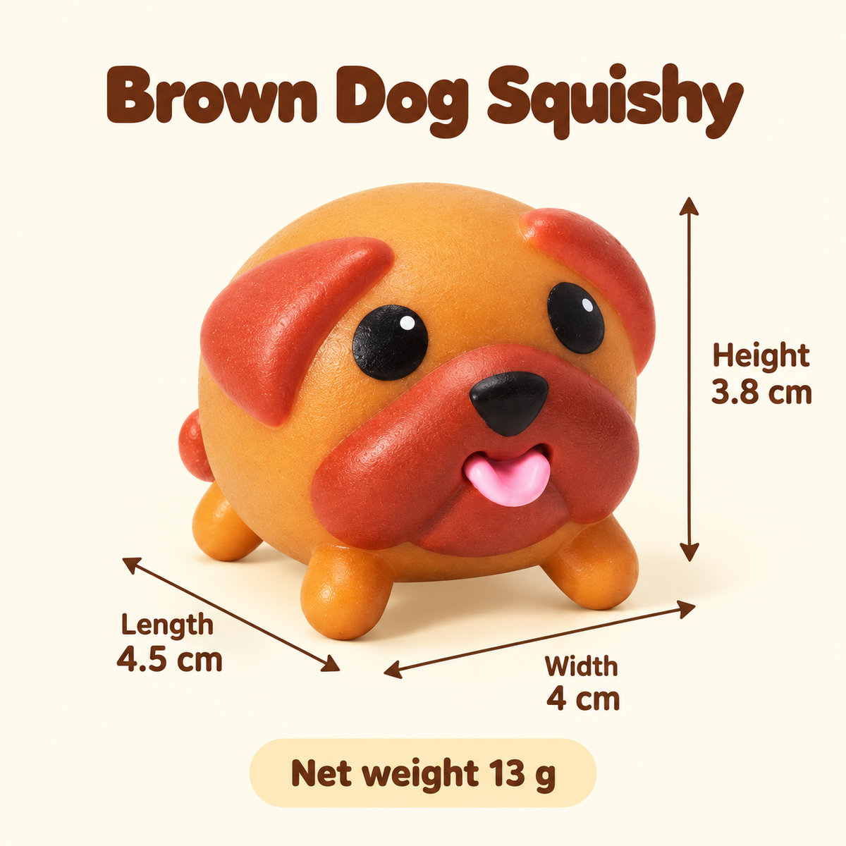Brown Dog Squishy Toy with Floppy Ears and Pink Tongue · mproduct-43283bb9051035e1f35a