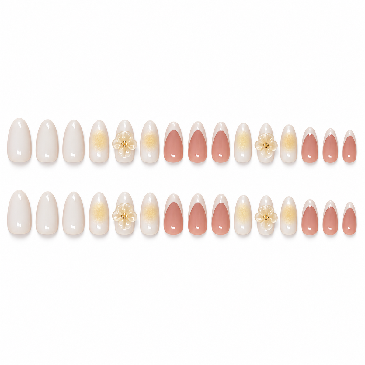 Peach Blossom Crystal Short Press On Nail Set · mproduct-460acdbecc91d91442d4