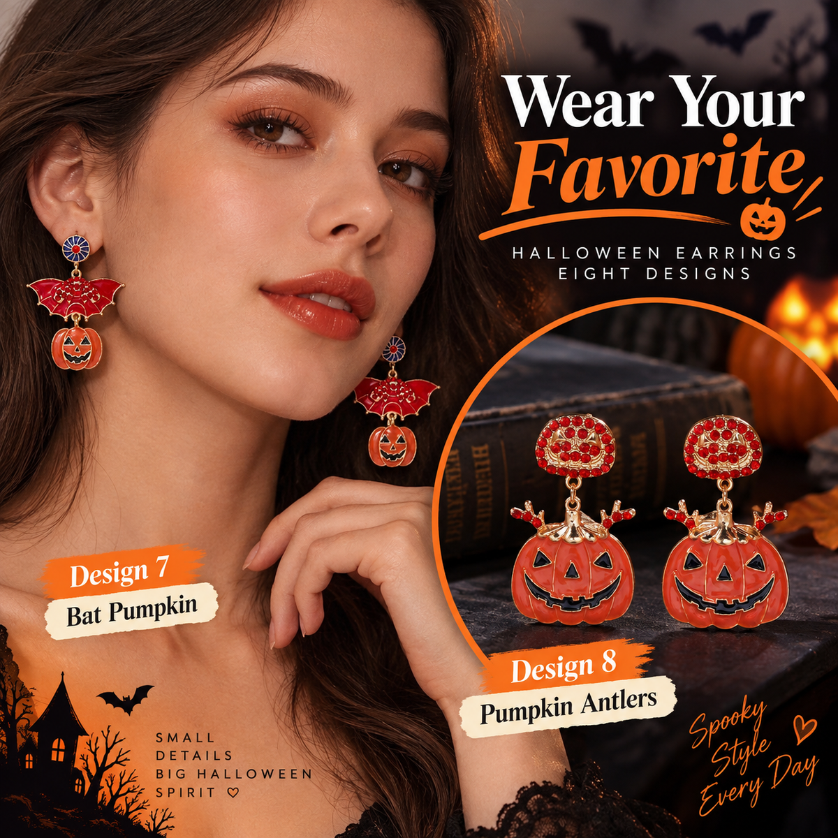 Halloween Pumpkin Ghost Earrings Eight Designs · mproduct-4639542eba0b121cb51e