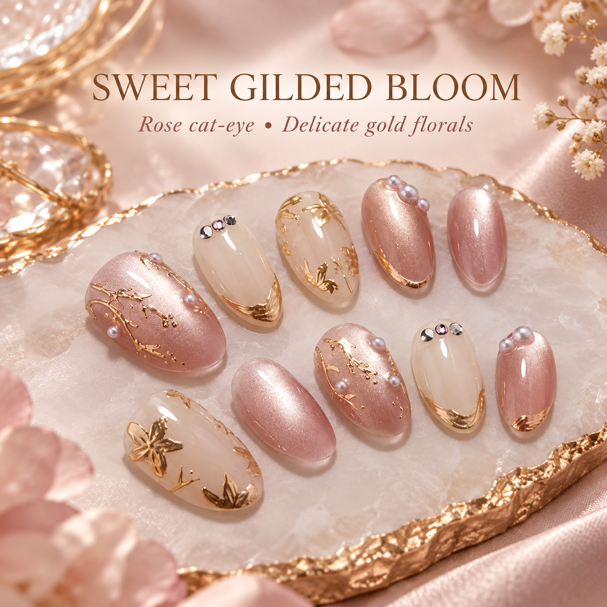 Z1385 Sweet Gilded Press-On Nail Set · mproduct-4b6fe72e72aa0f6322b5