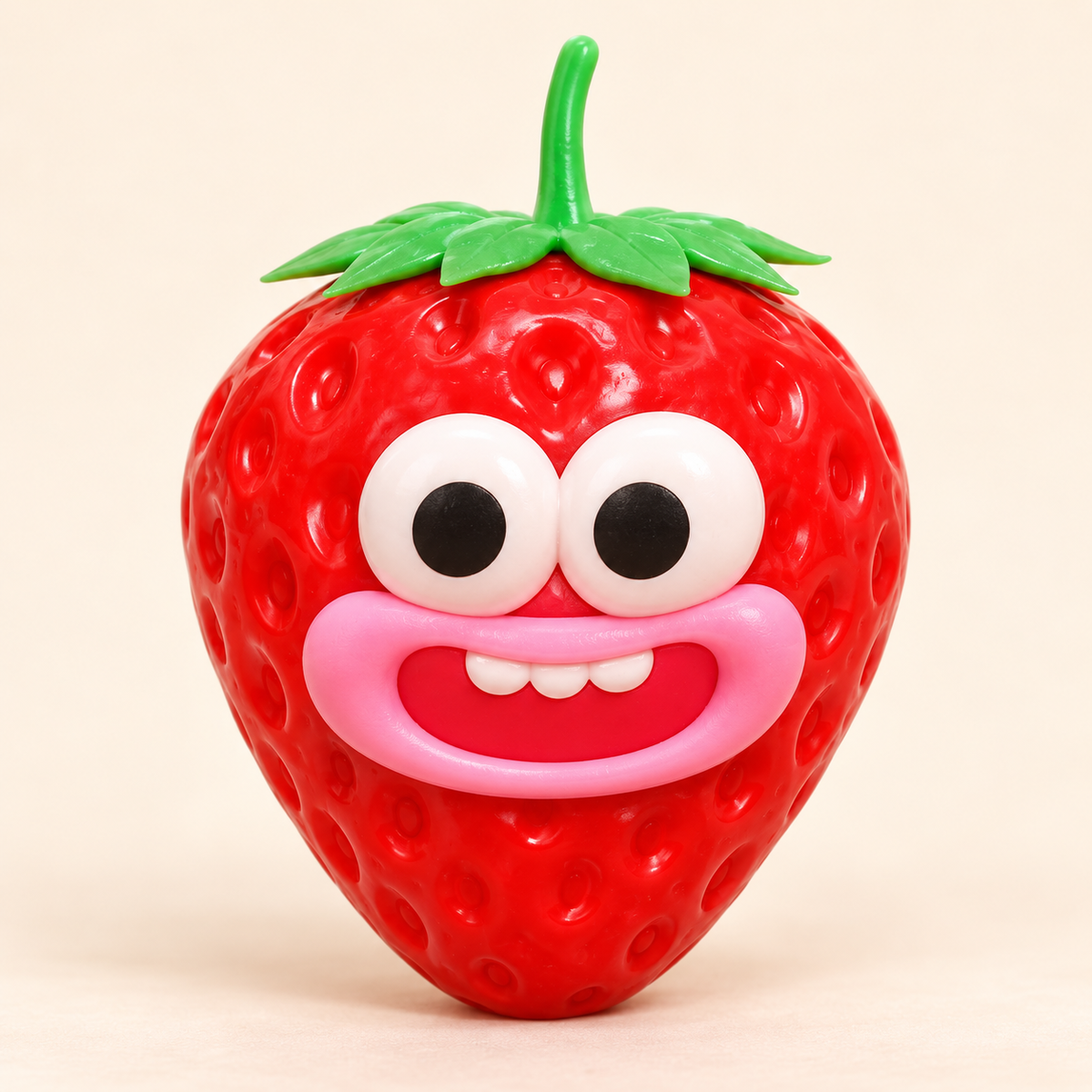 Strawberry Crunchy Squishy Toy with a Smiling Face and Leaf Top · mproduct-4f36212ac72e15de3ade