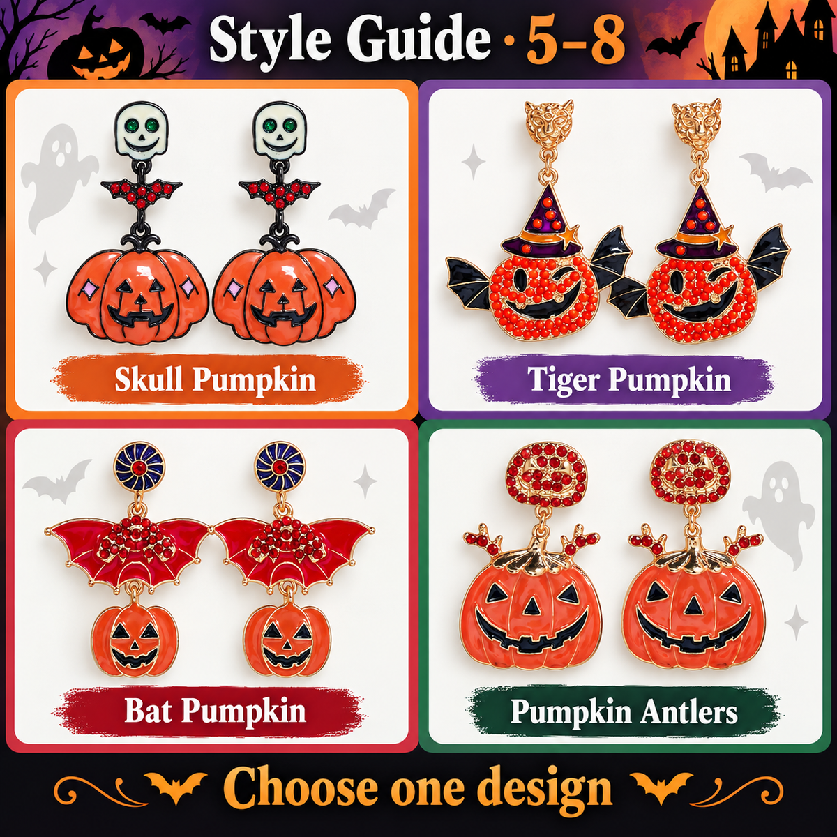 Halloween Pumpkin Ghost Earrings Eight Designs · mproduct-4fc91330a4b7382c1763