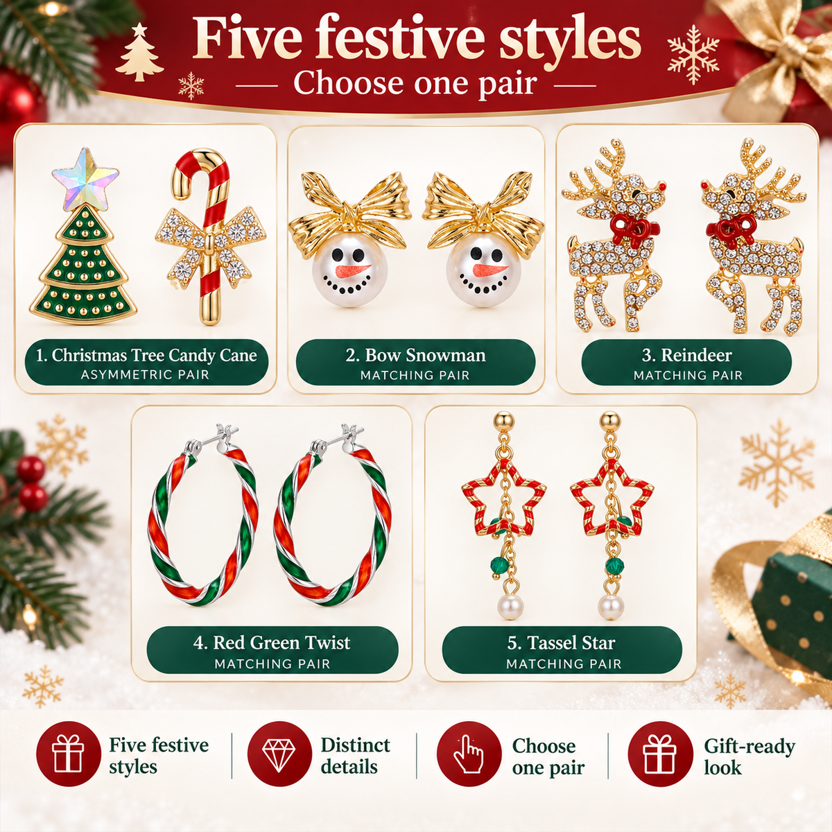 Christmas Charm Earrings Collection Five Designs · mproduct-548f9f9046b833ca8c9d