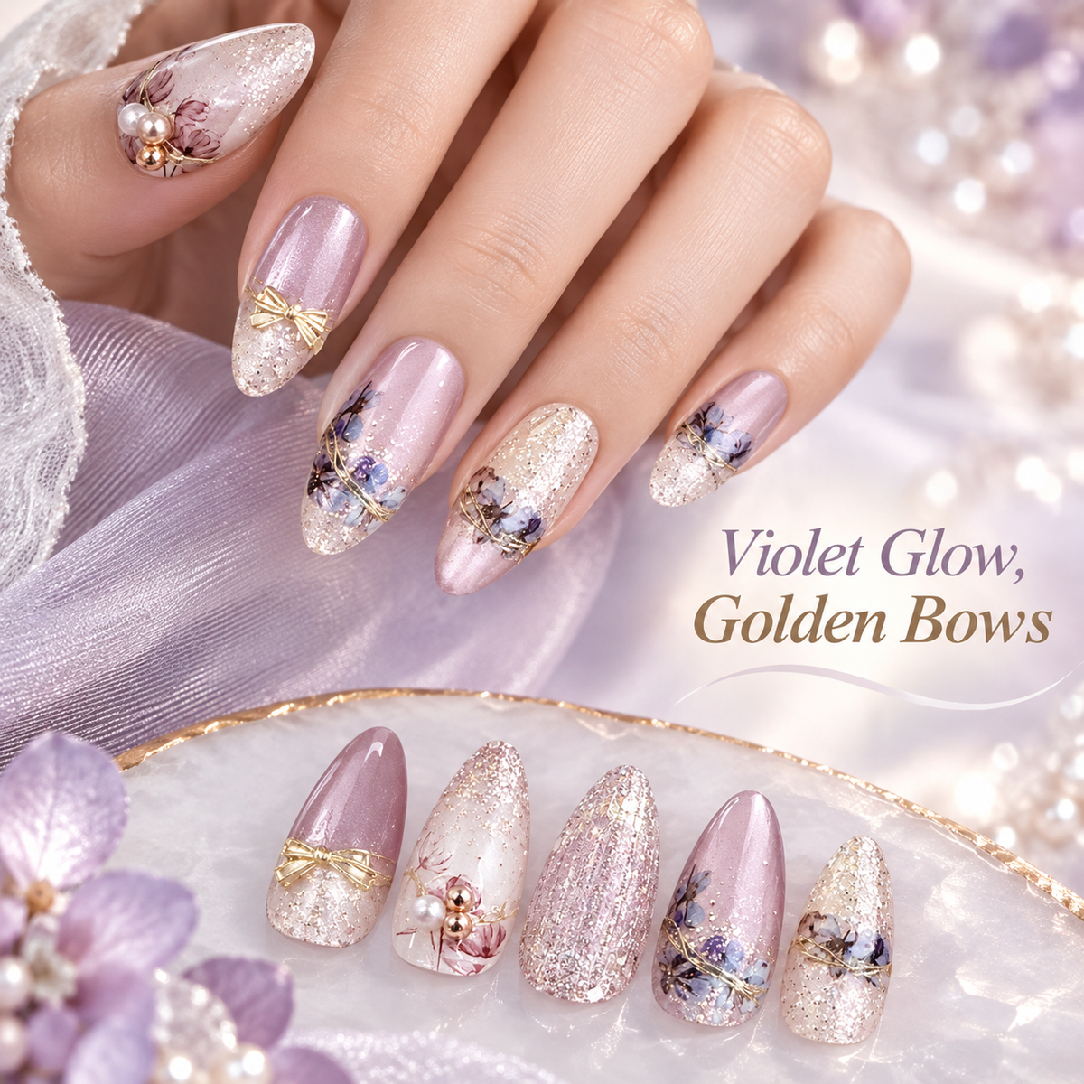 Gilded Dream Purple Bow Pearl Press On Nail Set · mproduct-557d6383685fcf8364d5