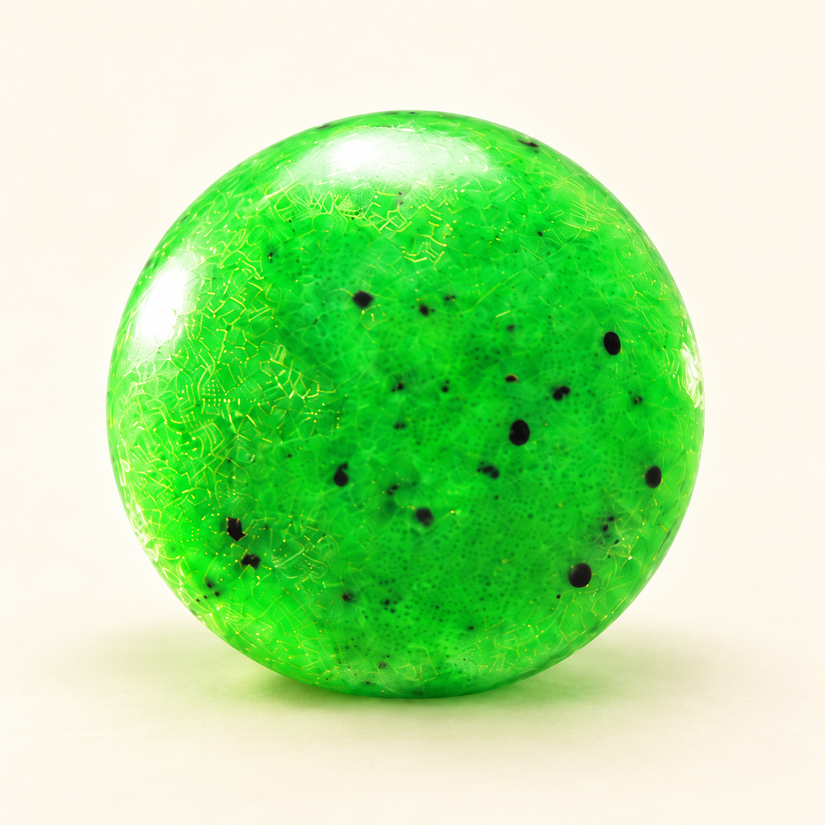 Green Squishy Ball with Black Speckles for Squeeze Play · mproduct-5739d0212cc49dbfc038