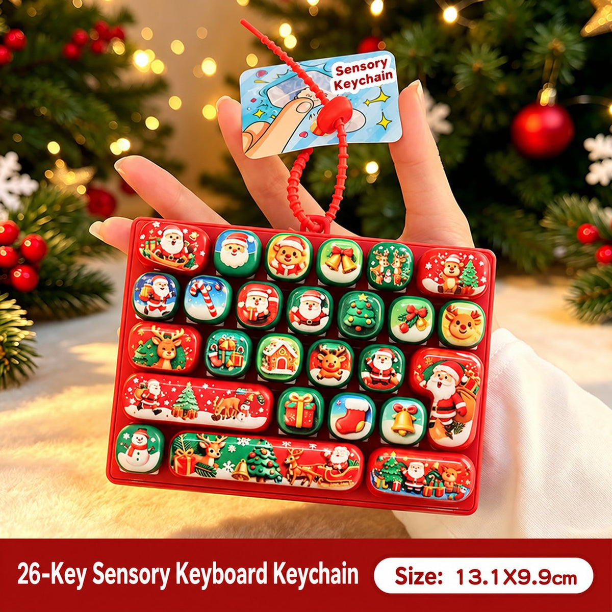 Christmas 26 Key Sensory Keyboard Keychain Red and Green · mproduct-595176a3787b13072cd5