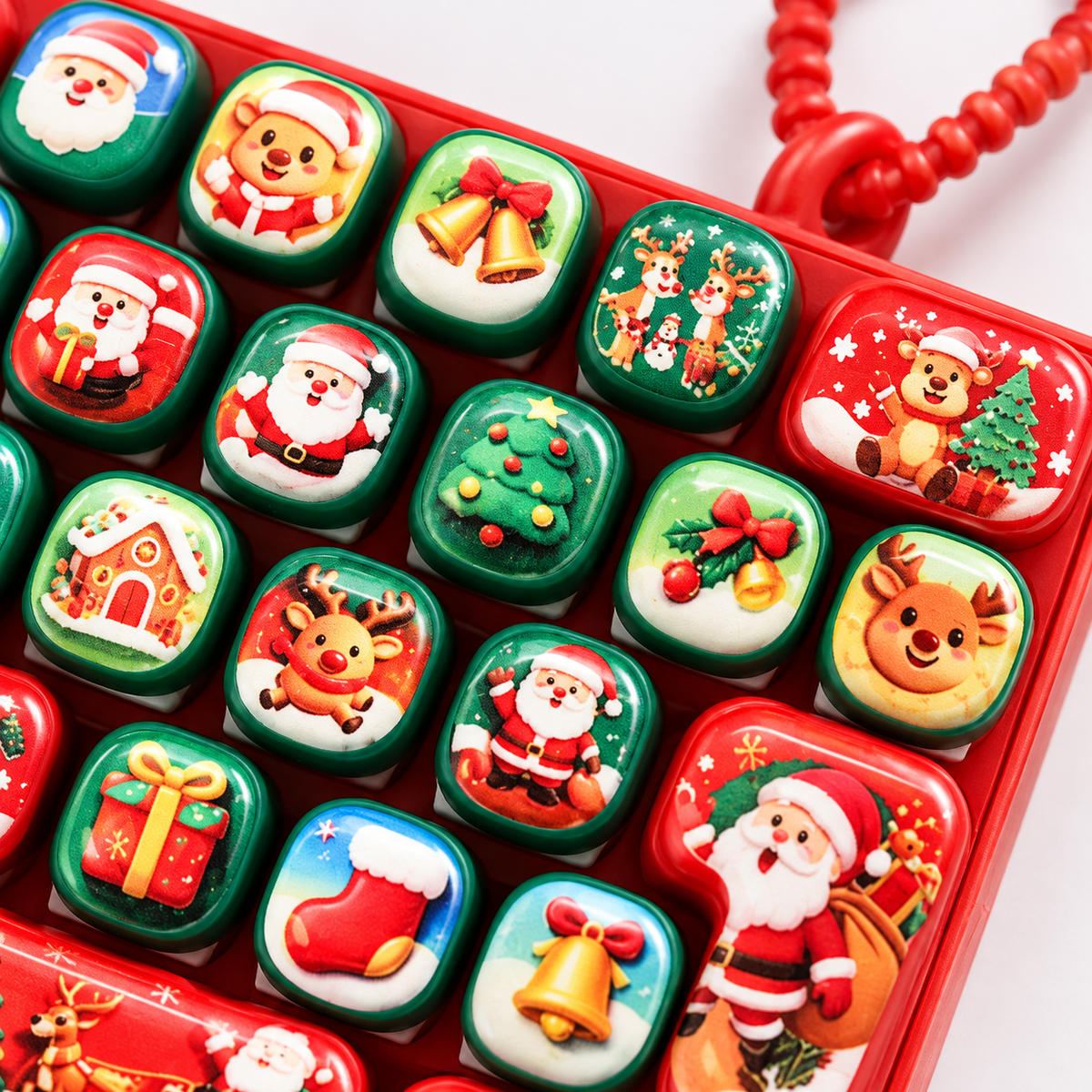 Christmas 26 Key Sensory Keyboard Keychain Red and Green · mproduct-5afb5f582f4a23be7a0c